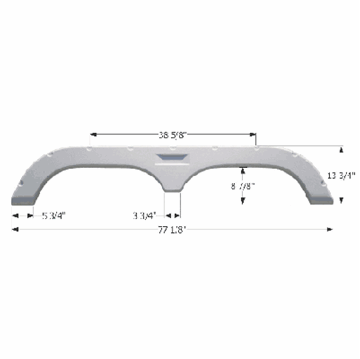 Picture of Icon Fender Skirt Tandem Axle Fits 77-1/8"L x 13-7/8"H Part# 15-1620   01474